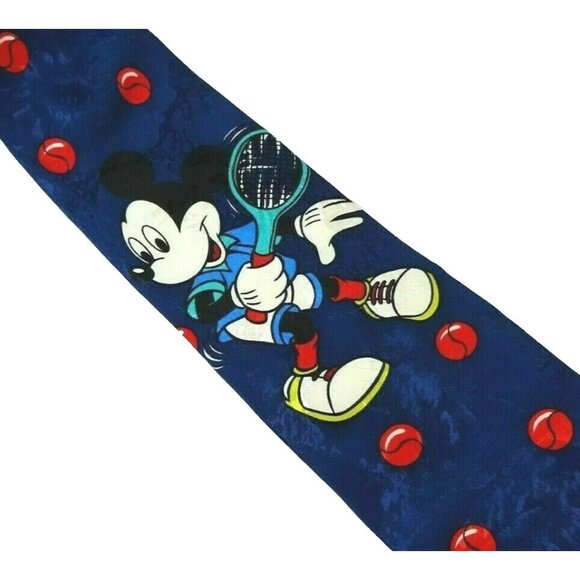 Mickey Mouse Tennis Silk Tie Disney Necktie from Tie Rack Italy Made - Picture 1 of 3